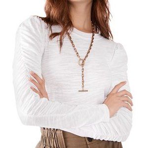 FREE PEOPLE Natasha Ruffle Sleeve Top NWOT